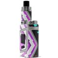 Skin Decal Wrap for Smok AL85 Alien Baby Black Waves Neon Teal Hot Pink VAPE NOT INCLUDED
