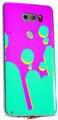 Skin Decal Wrap for LG V30 Drip Teal Pink Yellow