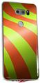 Skin Decal Wrap for LG V30 Two Tone Waves Neon Green Orange
