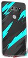 Skin Decal Wrap for LG V30 Jagged Camo Neon Teal