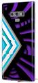 Decal style Skin Wrap compatible with Samsung Galaxy Note 9 Black Waves Neon Teal Purple