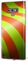 Decal style Skin Wrap compatible with Samsung Galaxy Note 9 Two Tone Waves Neon Green Orange