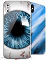 2 Decal style Skin Wraps set for Apple iPhone X and XS Eyeball Blue
