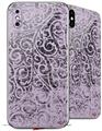 2 Decal style Skin Wraps set for Apple iPhone X and XS Folder Doodles Lavender