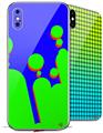 2 Decal style Skin Wraps set for Apple iPhone X and XS Drip Blue Green Red
