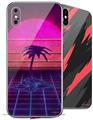 2 Decal style Skin Wraps set for Apple iPhone X and XS Synth Beach