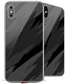 2 Decal style Skin Wraps set for Apple iPhone X and XS Jagged Camo Black