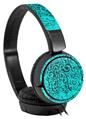 Decal style Skin Wrap for Sony MDR ZX110 Headphones Folder Doodles Neon Teal (HEADPHONES NOT INCLUDED)
