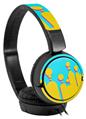 Decal style Skin Wrap for Sony MDR ZX110 Headphones Drip Yellow Teal Pink (HEADPHONES NOT INCLUDED)
