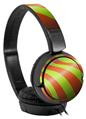 Decal style Skin Wrap for Sony MDR ZX110 Headphones Two Tone Waves Neon Green Orange (HEADPHONES NOT INCLUDED)