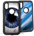 2x Decal style Skin Wrap Set compatible with Otterbox Defender iPhone X and Xs Case - Eyeball Blue Dark (CASE NOT INCLUDED)