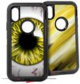 2x Decal style Skin Wrap Set compatible with Otterbox Defender iPhone X and Xs Case - Eyeball Yellow (CASE NOT INCLUDED)