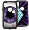 2x Decal style Skin Wrap Set compatible with Otterbox Defender iPhone X and Xs Case - Eyeball Purple (CASE NOT INCLUDED)