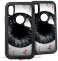 2x Decal style Skin Wrap Set compatible with Otterbox Defender iPhone X and Xs Case - Eyeball Black (CASE NOT INCLUDED)
