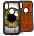 2x Decal style Skin Wrap Set compatible with Otterbox Defender iPhone X and Xs Case - Eyeball Orange (CASE NOT INCLUDED)