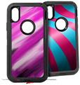 2x Decal style Skin Wrap Set compatible with Otterbox Defender iPhone X and Xs Case - Paint Blend Hot Pink (CASE NOT INCLUDED)