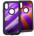 2x Decal style Skin Wrap Set compatible with Otterbox Defender iPhone X and Xs Case - Paint Blend Purple (CASE NOT INCLUDED)