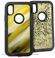 2x Decal style Skin Wrap Set compatible with Otterbox Defender iPhone X and Xs Case - Paint Blend Yellow (CASE NOT INCLUDED)