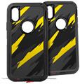 2x Decal style Skin Wrap Set compatible with Otterbox Defender iPhone X and Xs Case - Jagged Camo Yellow (CASE NOT INCLUDED)