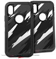 2x Decal style Skin Wrap Set compatible with Otterbox Defender iPhone X and Xs Case - Jagged Camo White (CASE NOT INCLUDED)