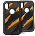 2x Decal style Skin Wrap Set compatible with Otterbox Defender iPhone X and Xs Case - Jagged Camo Orange (CASE NOT INCLUDED)