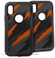 2x Decal style Skin Wrap Set compatible with Otterbox Defender iPhone X and Xs Case - Jagged Camo Burnt Orange (CASE NOT INCLUDED)