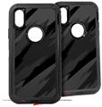 2x Decal style Skin Wrap Set compatible with Otterbox Defender iPhone X and Xs Case - Jagged Camo Black (CASE NOT INCLUDED)