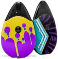 Skin Decal Wrap 2 Pack compatible with Suorin Drop Drip Purple Yellow Teal VAPE NOT INCLUDED