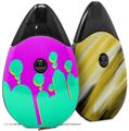 Skin Decal Wrap 2 Pack compatible with Suorin Drop Drip Teal Pink Yellow VAPE NOT INCLUDED