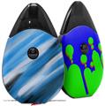Skin Decal Wrap 2 Pack compatible with Suorin Drop Paint Blend Blue VAPE NOT INCLUDED