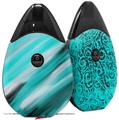 Skin Decal Wrap 2 Pack compatible with Suorin Drop Paint Blend Teal VAPE NOT INCLUDED