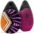 Skin Decal Wrap 2 Pack compatible with Suorin Drop Black Waves Orange Hot Pink VAPE NOT INCLUDED