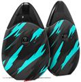 Skin Decal Wrap 2 Pack compatible with Suorin Drop Jagged Camo Neon Teal VAPE NOT INCLUDED