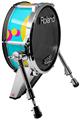 Skin Wrap works with Roland vDrum Shell KD-140 Kick Bass Drum Drip Yellow Teal Pink (DRUM NOT INCLUDED)