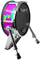 Skin Wrap works with Roland vDrum Shell KD-140 Kick Bass Drum Drip Teal Pink Yellow (DRUM NOT INCLUDED)