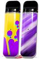 Skin Decal Wrap 2 Pack for Smok Novo v1 Drip Purple Yellow Teal VAPE NOT INCLUDED