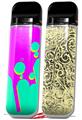 Skin Decal Wrap 2 Pack for Smok Novo v1 Drip Teal Pink Yellow VAPE NOT INCLUDED