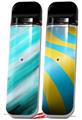 Skin Decal Wrap 2 Pack for Smok Novo v1 Paint Blend Teal VAPE NOT INCLUDED
