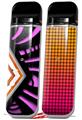 Skin Decal Wrap 2 Pack for Smok Novo v1 Black Waves Orange Hot Pink VAPE NOT INCLUDED
