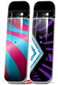 Skin Decal Wrap 2 Pack for Smok Novo v1 Two Tone Waves Neon Teal Hot Pink VAPE NOT INCLUDED