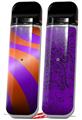 Skin Decal Wrap 2 Pack for Smok Novo v1 Two Tone Waves Purple Red VAPE NOT INCLUDED