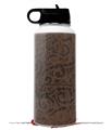 Skin Wrap Decal compatible with Hydro Flask Wide Mouth Bottle 32oz Folder Doodles Chocolate Brown (BOTTLE NOT INCLUDED)