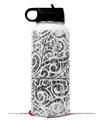Skin Wrap Decal compatible with Hydro Flask Wide Mouth Bottle 32oz Folder Doodles White (BOTTLE NOT INCLUDED)