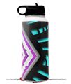 Skin Wrap Decal compatible with Hydro Flask Wide Mouth Bottle 32oz Black Waves Neon Teal Hot Pink (BOTTLE NOT INCLUDED)