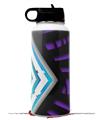 Skin Wrap Decal compatible with Hydro Flask Wide Mouth Bottle 32oz Black Waves Neon Teal Purple (BOTTLE NOT INCLUDED)
