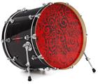 Vinyl Decal Skin Wrap for 22" Bass Kick Drum Head Folder Doodles Red - DRUM HEAD NOT INCLUDED