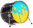 Vinyl Decal Skin Wrap for 22" Bass Kick Drum Head Drip Yellow Teal Pink - DRUM HEAD NOT INCLUDED