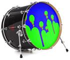 Vinyl Decal Skin Wrap for 22" Bass Kick Drum Head Drip Blue Green Red - DRUM HEAD NOT INCLUDED