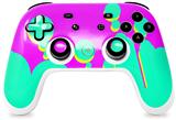 Skin Decal Wrap works with Original Google Stadia Controller Drip Teal Pink Yellow Skin Only CONTROLLER NOT INCLUDED