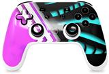 Skin Decal Wrap works with Original Google Stadia Controller Black Waves Neon Teal Hot Pink Skin Only CONTROLLER NOT INCLUDED